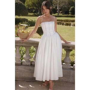 House of CB White Strapless Maxi Dress
